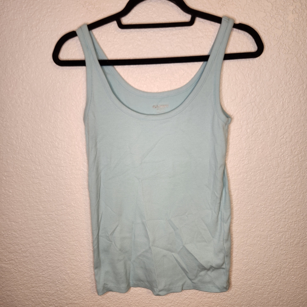 Old Navy First-Layer Slim-Fit Rib-Knit Tank Top for Women Light Blue m - Picture 1 of 11